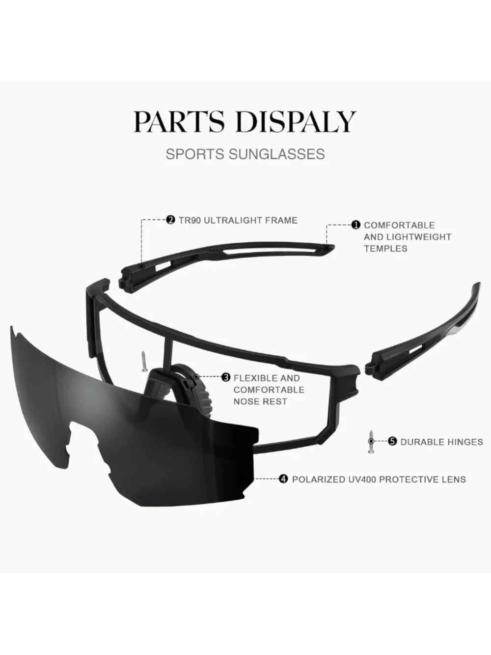 Lightweight Polarized Sport Sunglasses UV400 for Men & Women | Ideal for